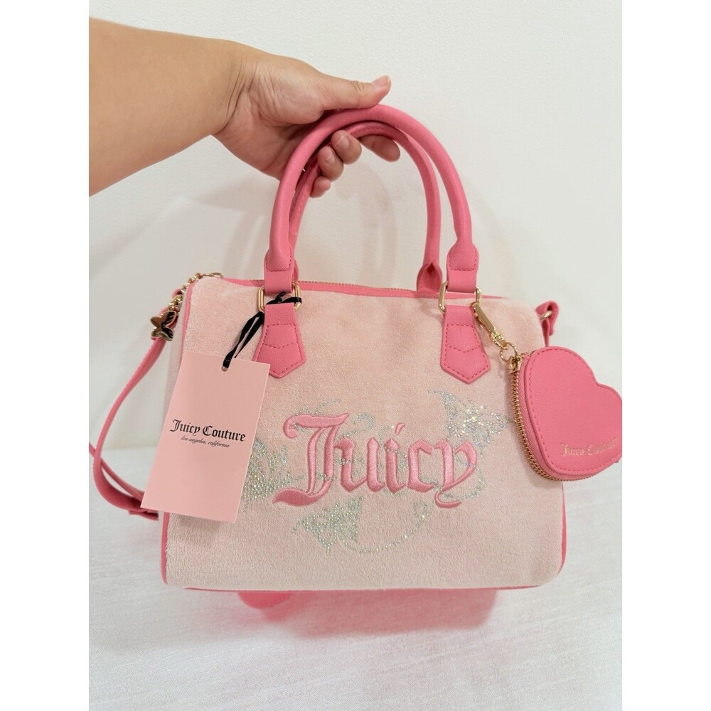 NWT Juicy Couture Wingin It Speedy Satchel Crossbody - Pink Diamond - Butterfly